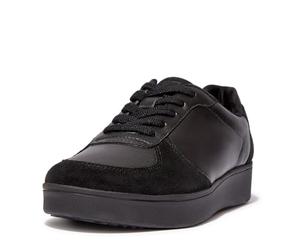 Fitflop Rally Leather/Suede Panel Sneakers, Zapatillas Mujer, Negro (All Black), 38.5 EU