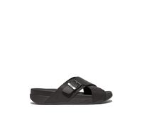 FitFlop Sandalia de hombre tiras crizadas de nobuck. Negro 43/9