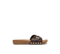 FitFlop Sandalia de mujer ajustable de piel con hebilla. Marrón oscuro 38/5