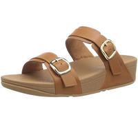 Fitflop Sandalias de Cuero Ajustables Lulu, deslizantes Mujer, Beige, 40 EU