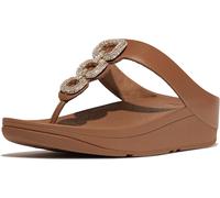Fitflop Sandalias Fino Crystal-Chain de piel con cadena de cristal Mujer 36 Beige