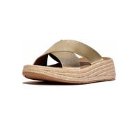 FitFlop Sandalias de mujer F-Mode Alpargata de cuero Flatform Cross Slides IV5 EUR 36