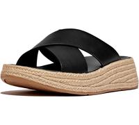 FitFlop Sandalias de mujer F-Mode Alpargata de cuero Flatform Cross Slides IV5 EUR 37