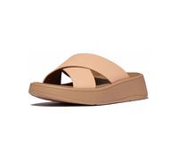 FitFlop Sandalias de mujer F-Mode Cuero Flatform Cross Slides FW5 EUR 40