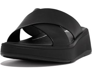 FitFlop Sandalias de mujer F-Mode Cuero Flatform Cross Slides FW5 EUR 42