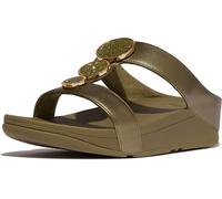 FitFlop Sandalias de mujer Halo Bead-Circle Metallic H-Bar Slides HJ2 EUR 40