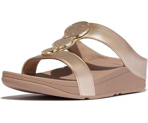 FitFlop Sandalias de mujer Halo Bead-Circle Metallic H-Bar Slides HJ2 EUR 41