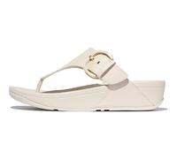 Fitflop Lulu Resin-Buckle Leather Toe-Post Sandals, Sandalia Mujer, Beige, 40 EU