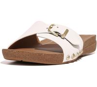 Fitflop Iqushion Adjustable Buckle Leather Slides, Sandalias deslizantes Mujer, White, 40 EU