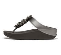 Fitflop Fino Bauble-Bead Toe-Post Sandals, Sandalia Mujer, Peltre Negro, 40 EU