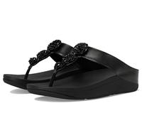Fitflop Sandalias Fino Beadie con botones metálicos para mujer, negro metalizado, 40 EU