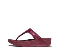 Fitflop Lulu Crystal-Mix Toe-Post Sandals, Sandalia Mujer, Rhubarb, 38 EU