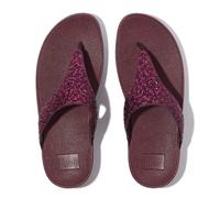 Fitflop Sandalias Lulu Crystal-Mix con puntera para mujer, Plumberry metálico, 38 EU