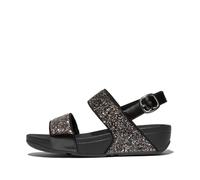 Fitflop Lulu Multi-Tonal Glitter Back-Strap Sandals, Sandalia Mujer, Black, 39 EU