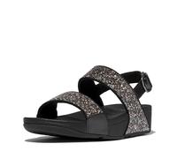 Fitflop Lulu Multi-Tonal Glitter Back-Strap Sandals, Sandalia Mujer, Black, 42 EU