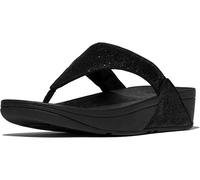 Fitflop Lulu - Sandalias arrugadas y brillantes para mujer, negro metalizado, 38 EU
