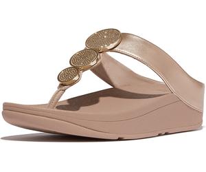 FitFlop Señoras Flip Flops Halo Bead-Circle Metallic Toe-Post Sandals HJ1 EUR 39