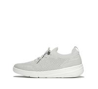 Fitflop Tenis de Punto Super-Q sin Cordones para Mujer, Gris ártico y Plateado, 43 EU