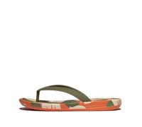 Fitflop Unisex Kid's Iqushion Junior Leaf-Print Erg. Flip-Flops, salvia, 32 EU
