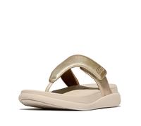 Fitflop Women's F-Mode Go Adjustable Flatform Toe-Post Sandals, Platino, 36 EU