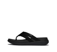 Fitflop Women's F-Mode Go Webbing Flatform Strappy Flip-Flops, Black, 43 EU
