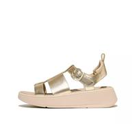 Fitflop Women's F-Mode Metallic Leather Flatform Fisherman Sandals, Platino, 41 EU
