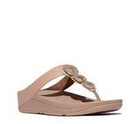 Fitflop Fino Crystal-Chain Leather Toe-Post Sandals, Sandalia Mujer, Classic Beige, 40 EU