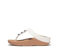 FitFlop Fino Mirror-Dome - Sandalias de piel para mujer, Urban White, 39 EU