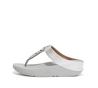 Fitflop Women's Fino Stone Trim Toe-Post Sandals, Silver, 37 EU