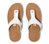 Fitflop Women's Iqushion Leather Toe-Post Sandals, White, 43 EU