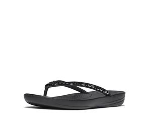 Fitflop Women's Iqushion Multi-Crystal Ergonomic Flip-Flops, Black, 43 EU