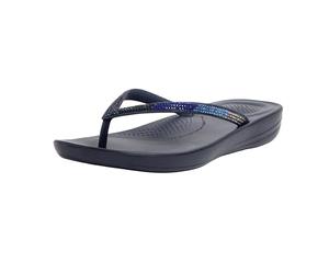 Fitflop Women's iQushion Sparkle Flip Flops, azul marino, 40 EU