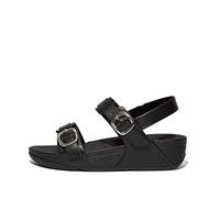 Fitflop Women's Lulu Adjustable Leather Back-Strap Sandals, Todo negro., 42 EU