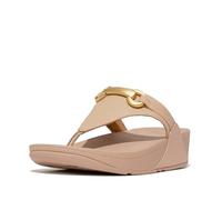 Fitflop Women's Lulu Chunky-Snaffle Leather Toe-Post Sandals, Classic Beige, 38.5 EU