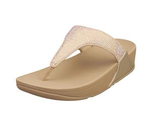 Fitflop Women's Lulu Crystal Embellished Toe-Post Sandals, Latte Beige, 42 EU