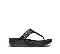 Fitflop Women's Lulu Crystal-Mix Toe-Post Sandals, Black, 37 EU