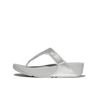 Fitflop Women's Lulu Crystal-Mix Toe-Post Sandals, Silver, 43 EU