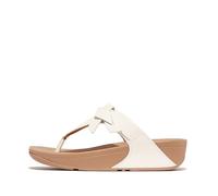 Fitflop Women's Lulu Folded-Knot Leather Toe-Post Sandals, Blanco urbano., 37 EU