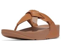 Fitflop Women's Lulu Folded-Knot Leather Toe-Post Sandals, marrón, 42 EU