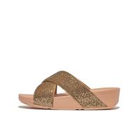 Fitflop Women's Lulu Glitterball Cross Slides Sandal, dorado, 38.5 EU