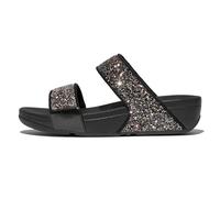 Fitflop Lulu Multi-Tonal Glitter Slides, Sandalia Mujer, Black, 38 EU