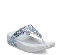 Fitflop Women's Lulu Multi-Tonal Glitter Toe-Post Sandals, Blue, 43 EU
