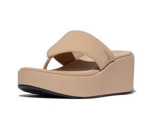Fitflop Women's Platfforms Wedge Toe-Post Sandals, beige, 38 EU