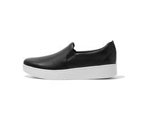 Fitflop Zapatillas de Skate sin Cordones de Cuero Rally, Mujer, Black, 40 EU