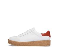 Fitflop Zapatillas Rally de Piel crepé con Punta en T para Mujer, Color Blanco Urbano/Terracota, 36 EU, Urban White Terracotta, 36 EU
