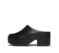 Fitflop Zapatos de tacón de Cuero Platfforms para Mujer, Todo Negro., 38.5 EU