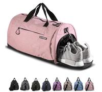 Fitgriff® Bolsa Deporte V1 Mujer y Hombre - Bolso de Gimnasio con Compartimento para Zapatos y Humeda, para Viaje, Entrenamiento - Gym Bag (Pink, 48 x 26 x 25 cm (Small))