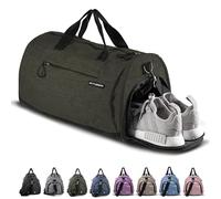 Fitgriff® Bolsa Deporte V1 Mujer y Hombre - Bolso de Gimnasio con Compartimento para Zapatos y Humeda, para Viaje, Entrenamiento - Gym Bag (Army Green, Small)