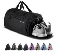 Fitgriff® Bolsa Deporte V1 Mujer y Hombre - Bolso de Gimnasio con Compartimento para Zapatos y Humeda, para Viaje, Entrenamiento - Gym Bag (Black, Small)