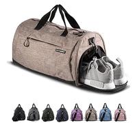 Fitgriff® Bolsa Deporte V1 Mujer y Hombre - Bolso de Gimnasio con Compartimento para Zapatos y Humeda, para Viaje, Entrenamiento - Gym Bag (Sand, Medium)